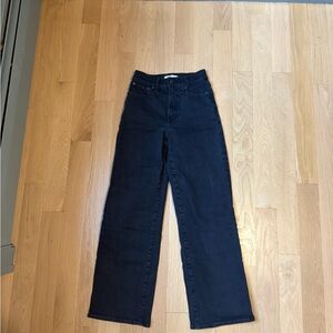 Madewell Women's Black The Perfect Vintage Wide-Leg Jean